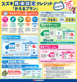 スズキ残価設定クレジットかえるプランキャンペーン実施中!(^^)!